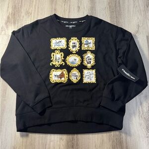 Karl Lagerfeld Black Crewneck with Gold Frames